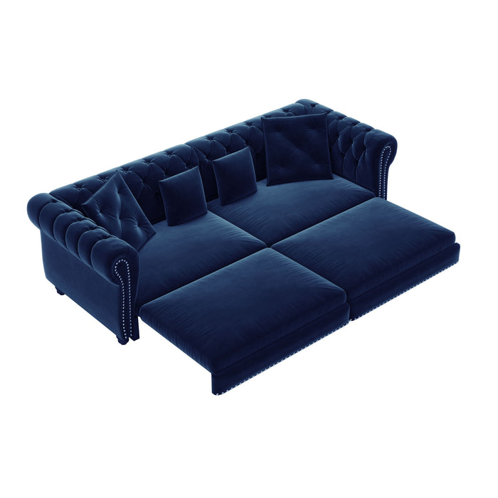 3 In 1 Pull Out Sofa Bed With Movable Ottoman