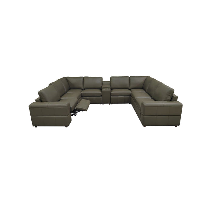 Upholstered Large Arms Sectional With Recliner Seats