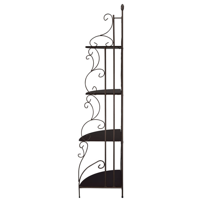 4 Shelf Corner Bookcase - Cappuccino