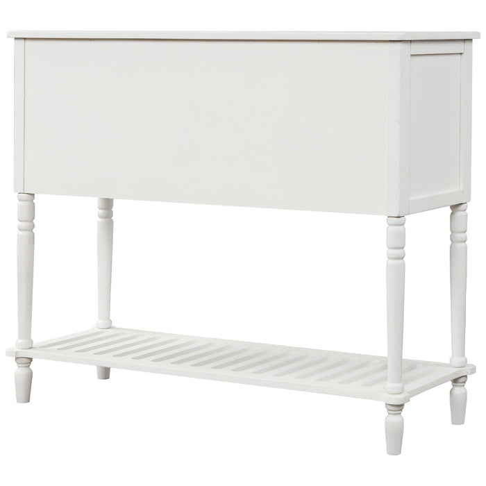 Hearth & Haven Stella Buffet Storage Cabinet With Bottom Shelf, White