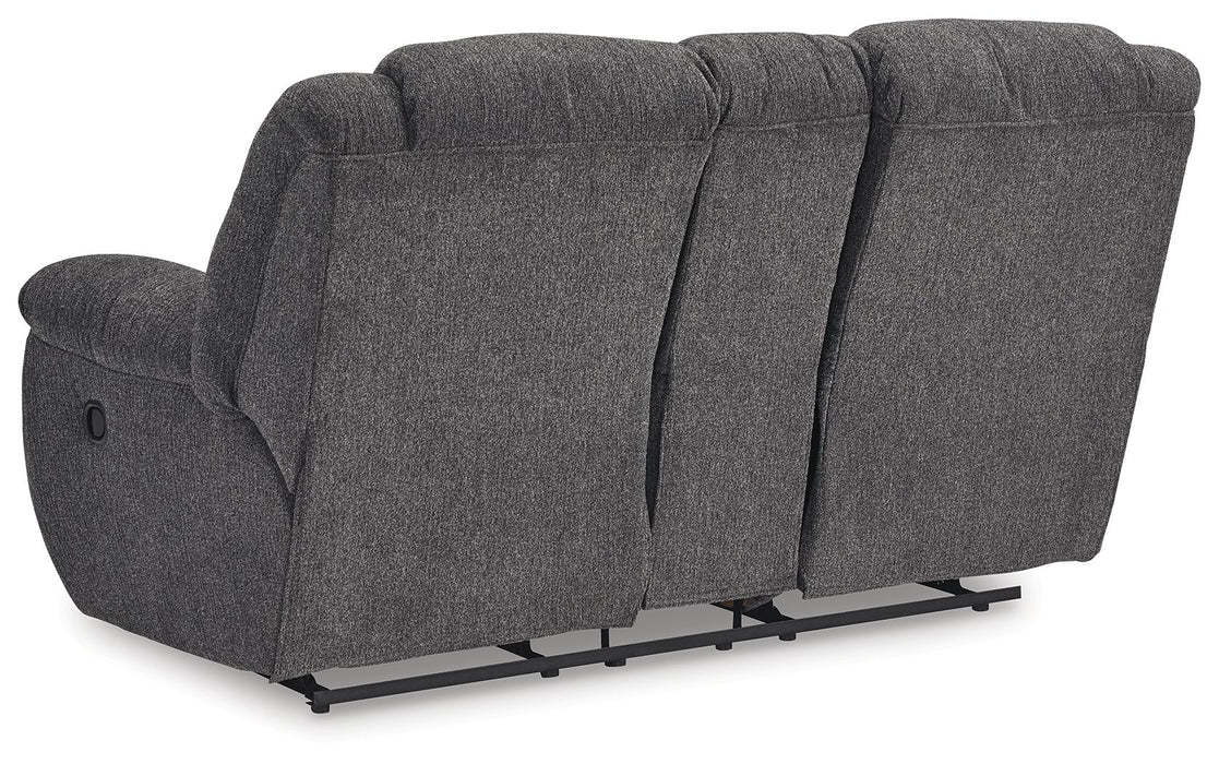 Foreside - Dbl Reclining Loveseat with Console - Charcoal