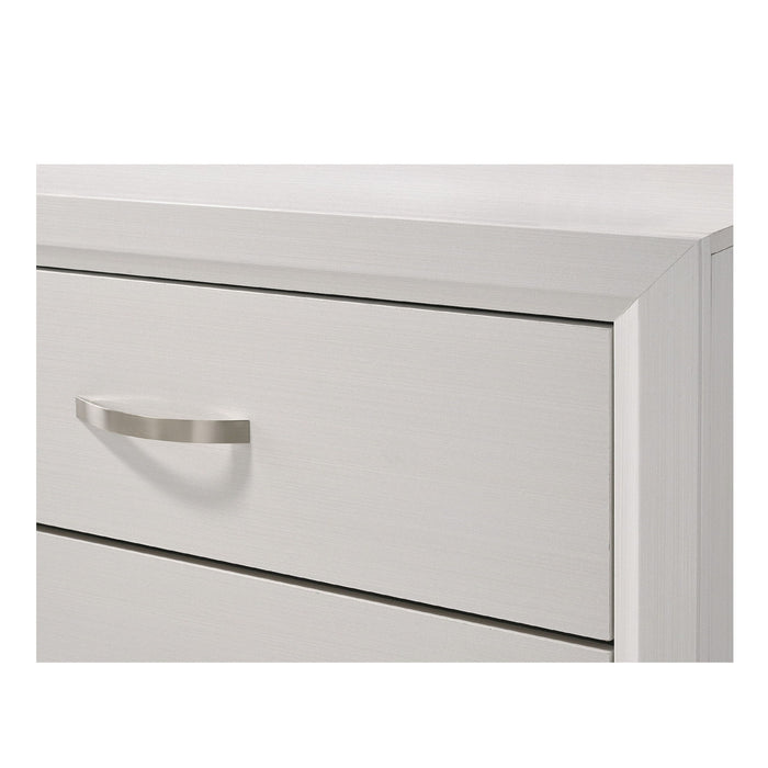 2 Drawer Nightstand With Handles Furniture For Bedroom - White