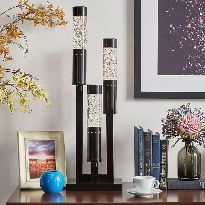 Luxurious Table Lamp Sparkling Decorative Designer Home Decor Table Lamp, 3 Water Dance Lights Black
