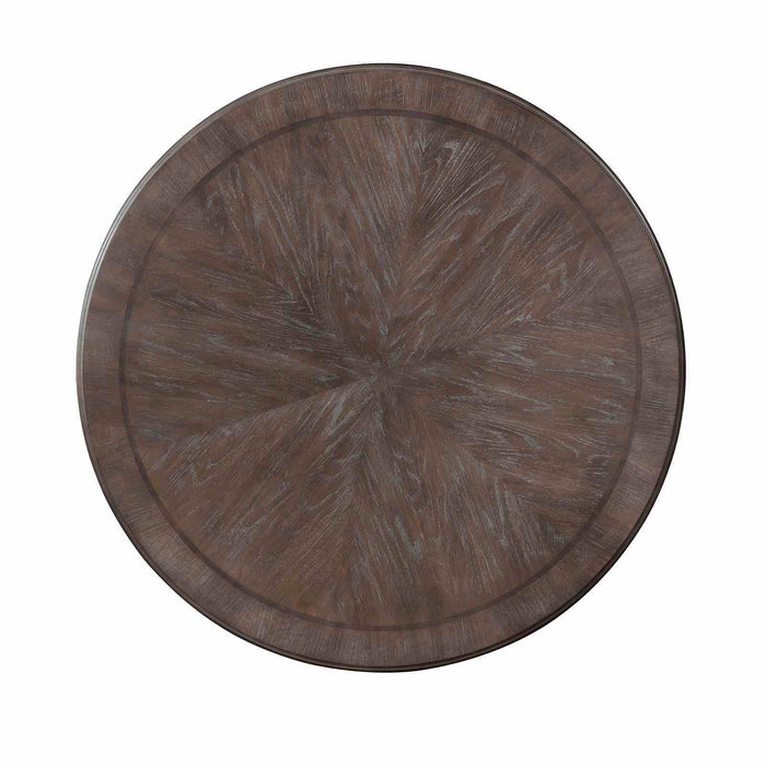 Round Dining Table With Pedestal Base - Natural / Rustic