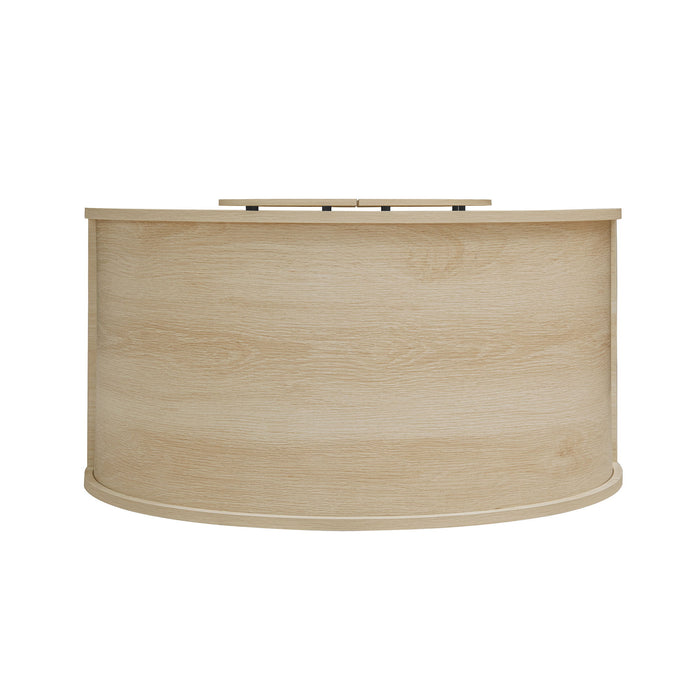 Arched Kitchen Pantry, Modern Farmhouse Wood Kitchen Storage Cabinets, Arched Storage Display Cabinet With Adjustable Shelves, Versatile Cupboard For Kitchen, Dining Room - Natural