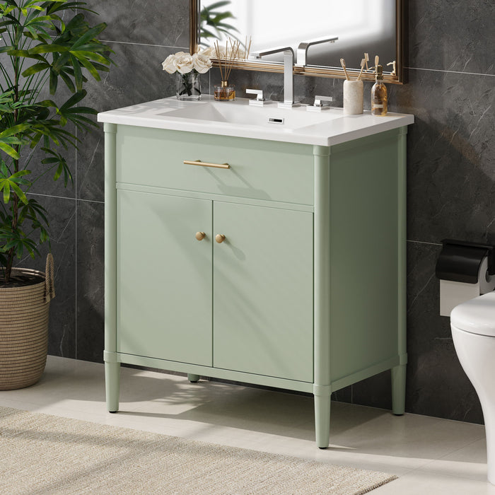 Bathroom Vanity With Sink, Soft Close Doors And Adjustable Shelf