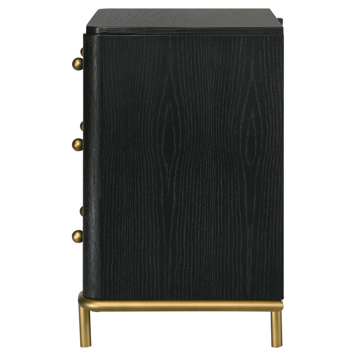 Anser - 3 Drawer Nightstand - Black