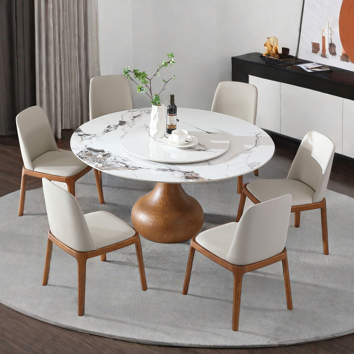 Round Modern Marble Dining Table With Chairs