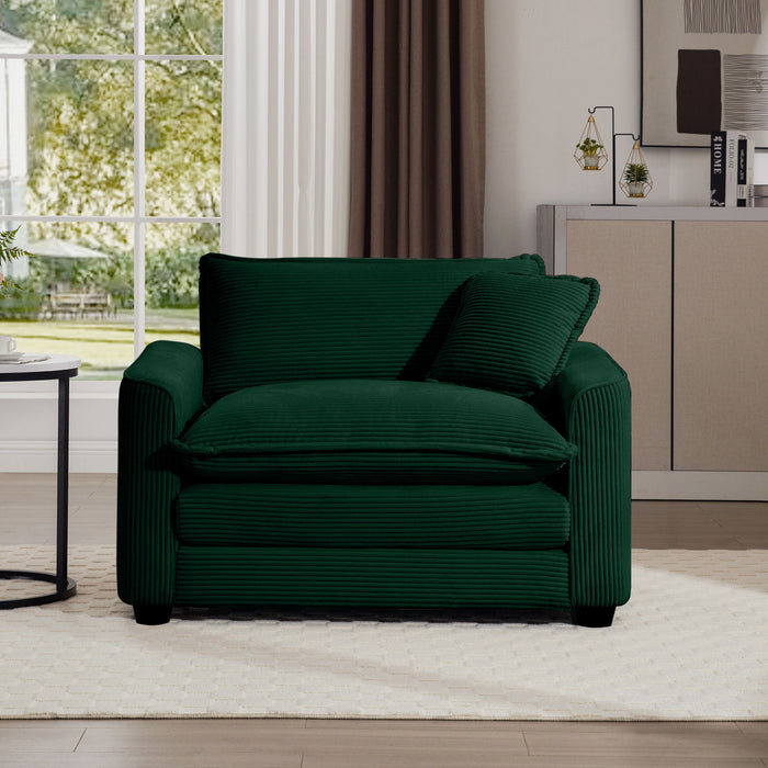 Modern Classic Fabric Single Chair Deep Seat Sofa With Pillow