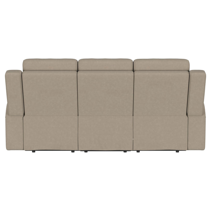 Brentwood Upholstered Motion Reclining Sofa Taupe