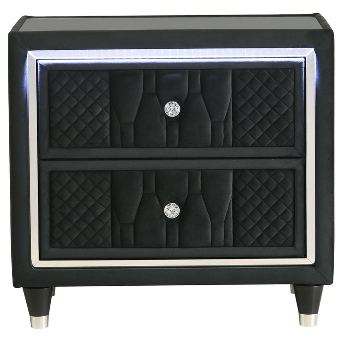 Mika - 2 Drawer LED Nightstand With USB