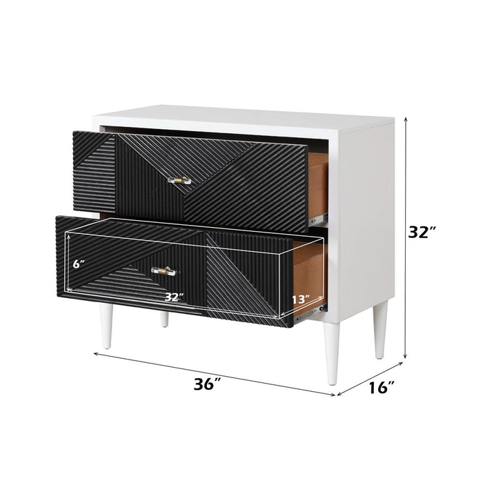 Dubni - Accent Table - White & Black