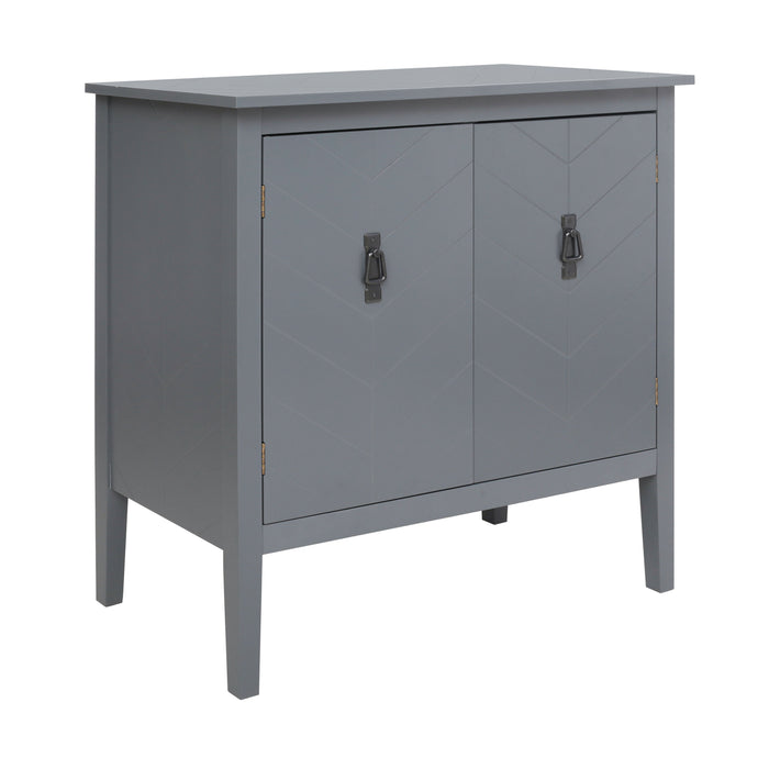 2 Door Wooden Cabinets, Gray Wood Cabinet Vintage Style Sideboard For Living Room Dining Room Office