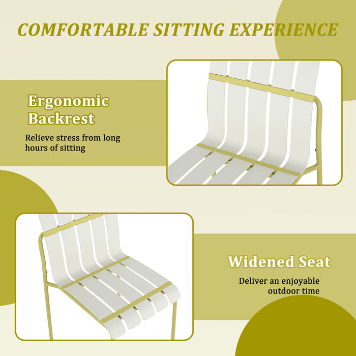 4 Piece Set Of Modern Color Block Designed Single Chairs With Folding Square Table