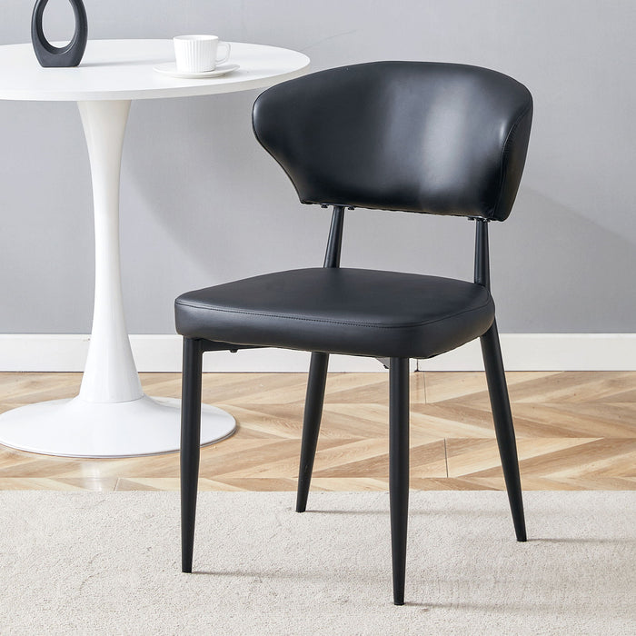 Minimalist Ergonomic Dining Chair With Curved Backres (Set of 4)