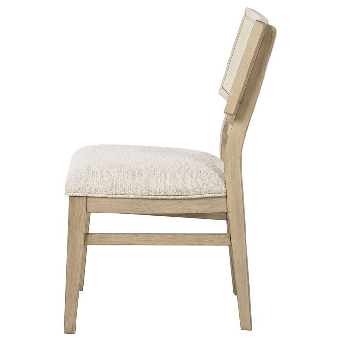 Kailani Rattan Cane Dining Side Chair Beige Oak (Set of 2)