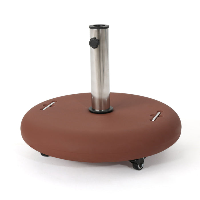 Wheelie - Round Umbrella Base With Stainless Steel Holder