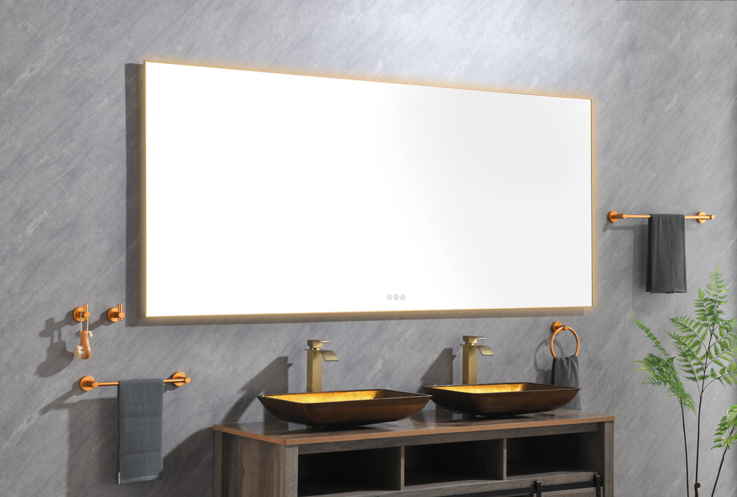 Led Mirror Bathroom With Back Light, Wall Mount Anti - Fog Memory Large Adjustable Vanity Mirror