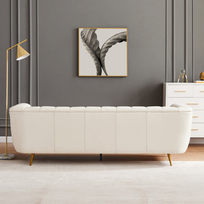 Lamattina - Genuine Italian Leather Channel Tufted Sofa