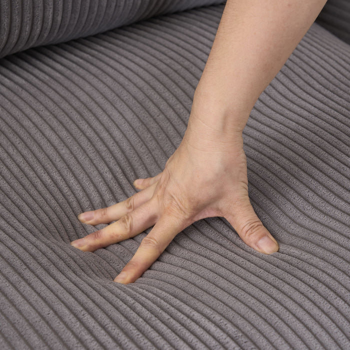 Modular Sectional Sofa With Ottoman, USB And Type C Charger, Petal Armrest Design