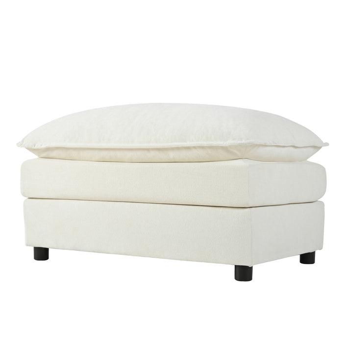 Modern Comfy Deep Seat Modular Sectional Sofa Cloud Couch With Ottoman