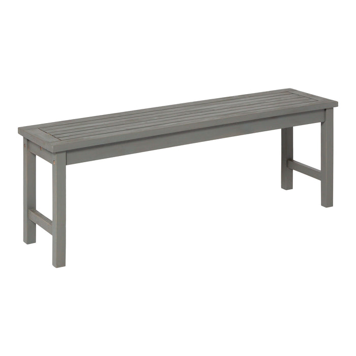 Modern Slat Top Solid Wood Patio Bench