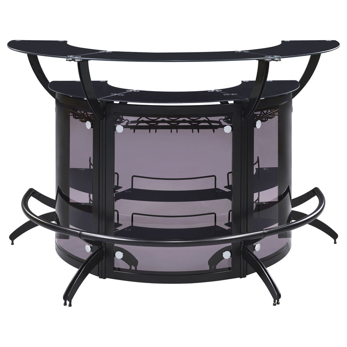Elaina - 3 Piece Curved Freestanding Home Bar - Black