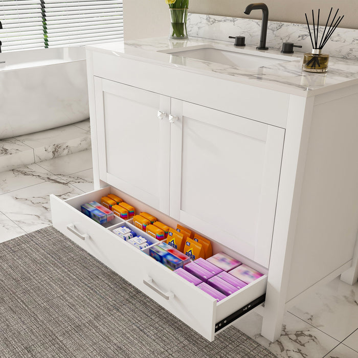 43" Bathroom Vanity Multi Functional Cabinet - White