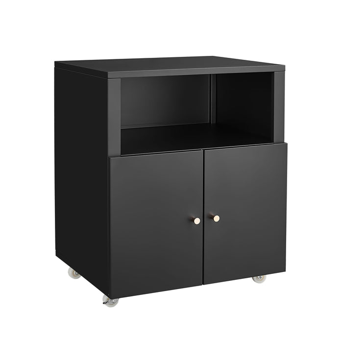 Home Office Printer Stand With Wheels And File Cabinet