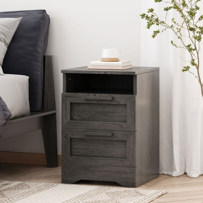 Broxon - Rustic Drawer Nightstand