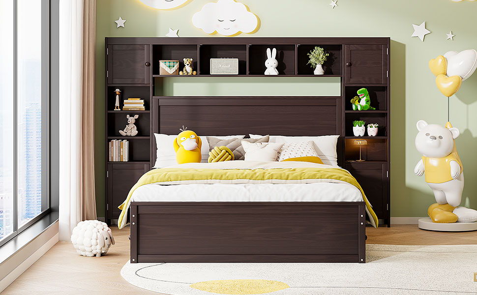 Bed With All In One Cabinet, Shelf And Sockets