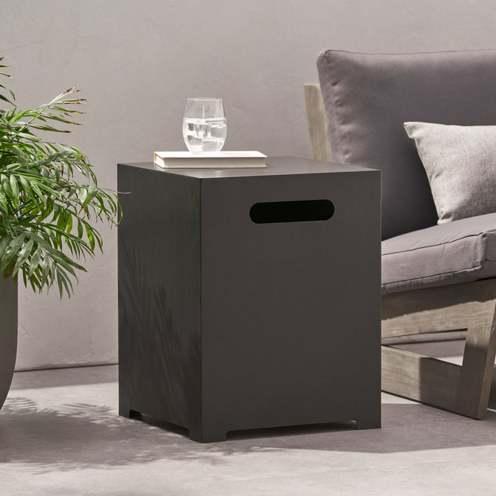 Modern Tank Holder Side Table With Powder Coated Frame