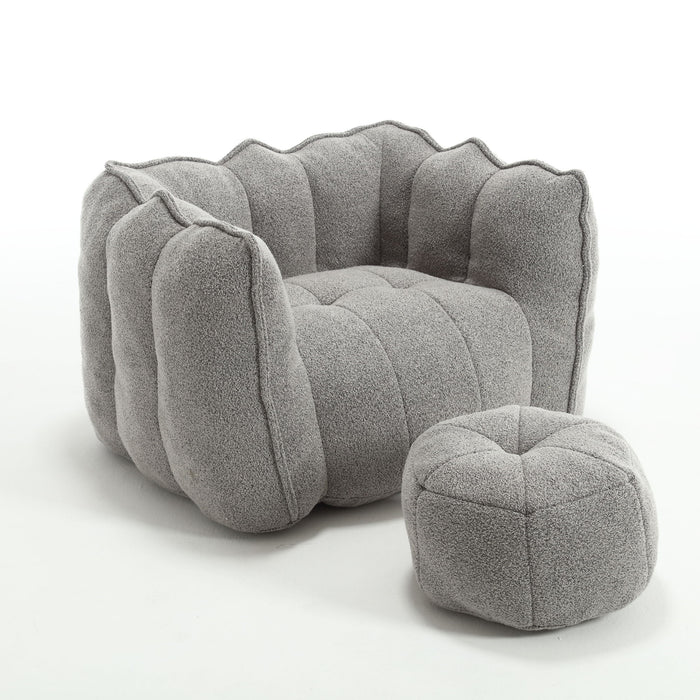 Soft Chenille Bean Bag Chair With High Resilient Foam