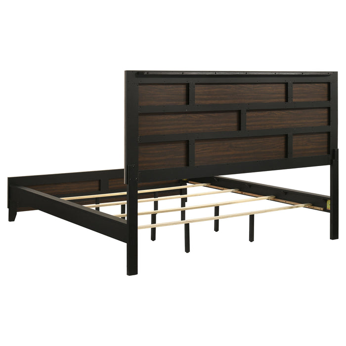 Valen Wood California King Panel Bed Light Taupe