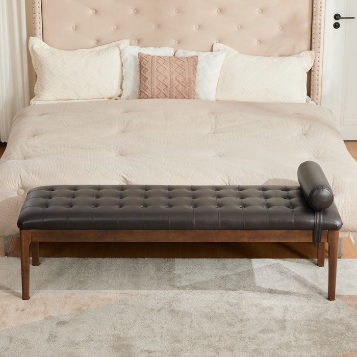 Upholstered End Of Bed Bench With Headrest
