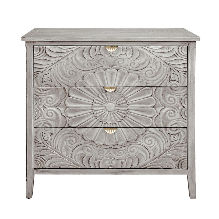 3 Drawer Cabinet, American Furniture, Suitable For Bedroom, Living Room - Light Gray