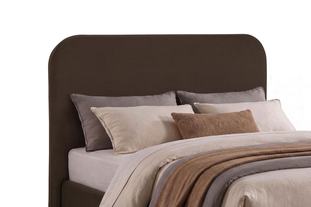 Anders Upholstered Full Storage Lift Platform Bed Chocolate