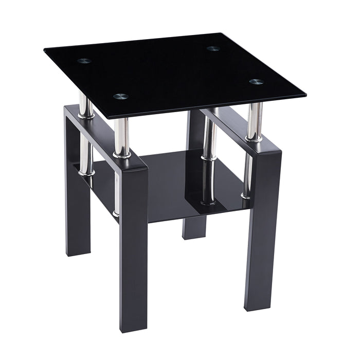 Tempered Glass Table With Storage