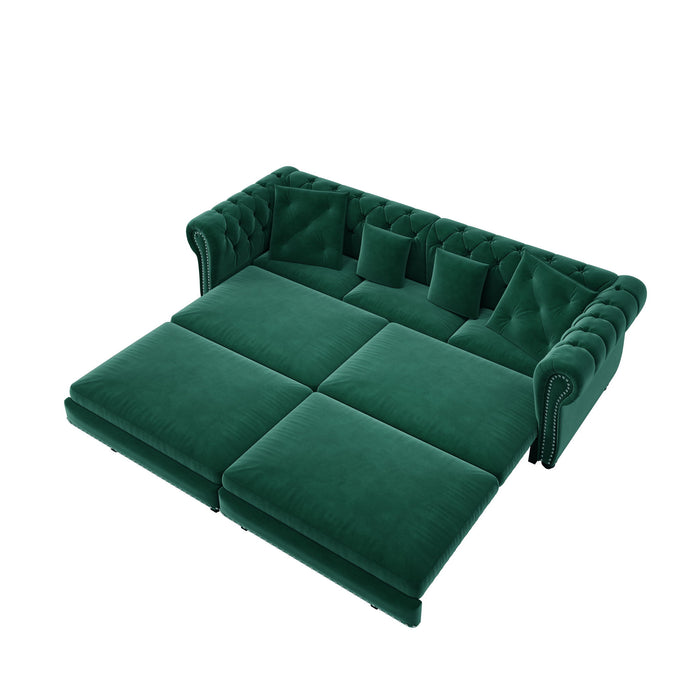 3 In 1 Pull Out Sofa Bed With Movable Ottoman
