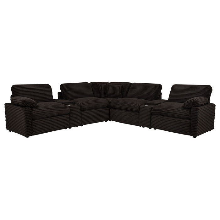 Collins 7-piece Modular Power Reclining Sectional Chocolate Brown