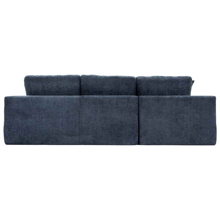 Cloud Sectional Sofa With Double Layer Cushion And Side Pockets, Free-Combined