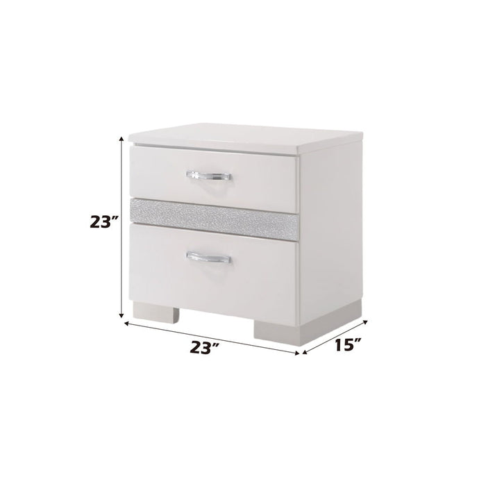 Naima II - Nightstand - White High Gloss