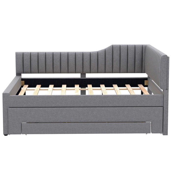 Upholstered Daybed With Trundle And 3 Drawers