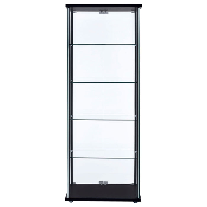 Delphinium 4-Shelf Clear Glass Curio Display Cabinet Black