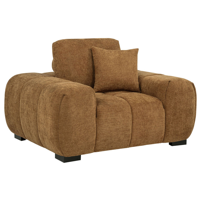 Octavia Upholstered Track Arm Accent Chair Amber