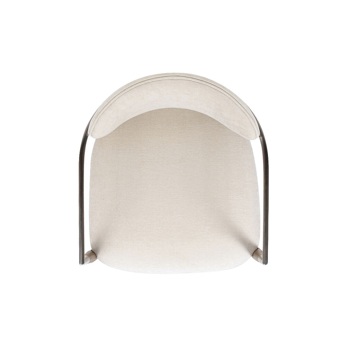 Artemis - Mixed Material Upholstered Dining Arm Chair - Warm White