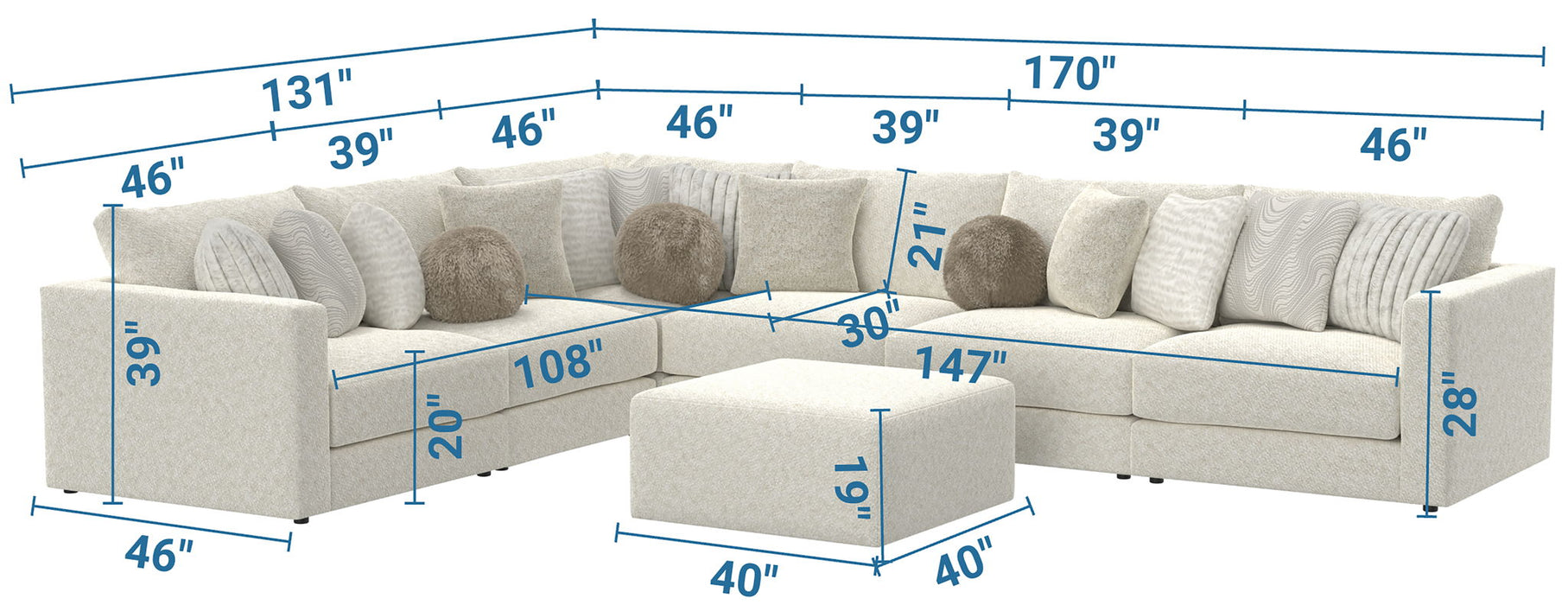 Ritzy - Modular Sofa And Included Cocktail Ottoman