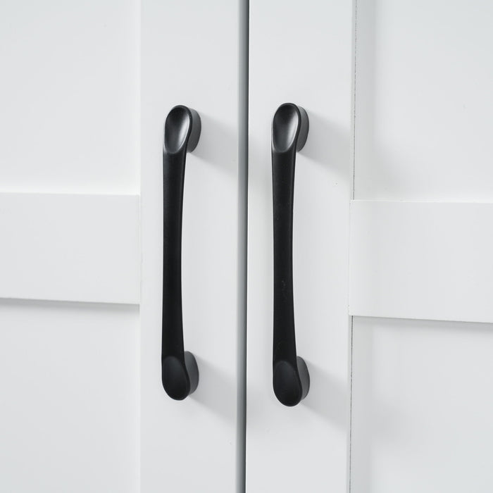 Bathroom Vanity With 2 Damping Hinge Doors, 3 Drawers, Adjustable Shelves - White