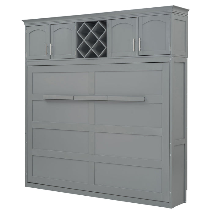 Murphy Wall Bed With Top Cabinets & Wine Rack