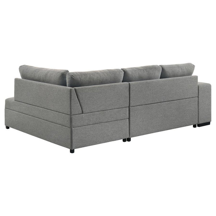 Roanne - Fabric Upholstered Sleeper Sectional Sofa - Gray